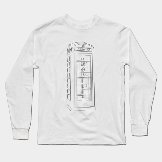 Phone booth Long Sleeve T-Shirt by vixfx